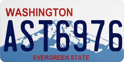 WA license plate AST6976