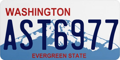 WA license plate AST6977