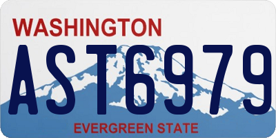 WA license plate AST6979