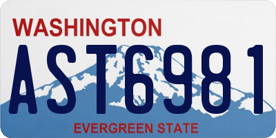 WA license plate AST6981