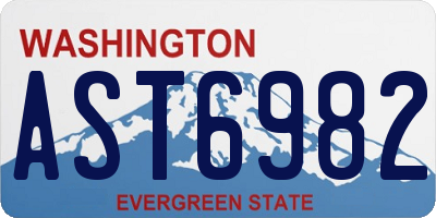 WA license plate AST6982