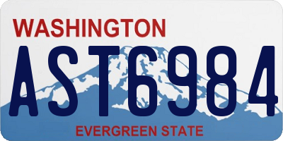 WA license plate AST6984