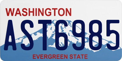 WA license plate AST6985