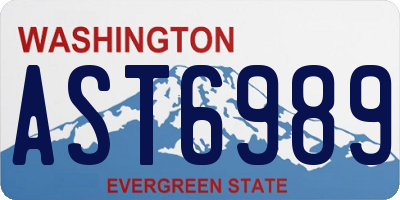 WA license plate AST6989