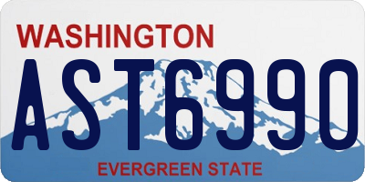 WA license plate AST6990