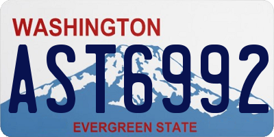 WA license plate AST6992