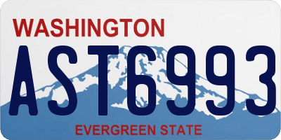 WA license plate AST6993