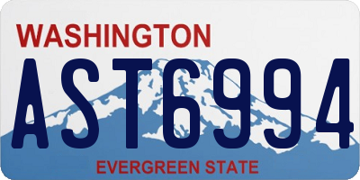 WA license plate AST6994