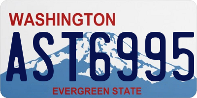 WA license plate AST6995