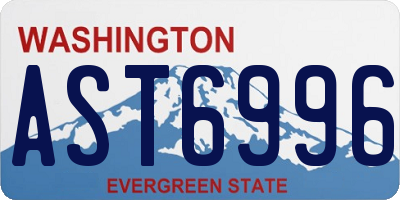 WA license plate AST6996