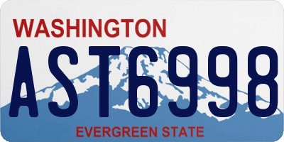 WA license plate AST6998