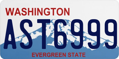 WA license plate AST6999