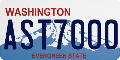 WA license plate AST7000