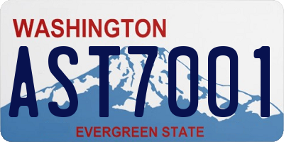 WA license plate AST7001