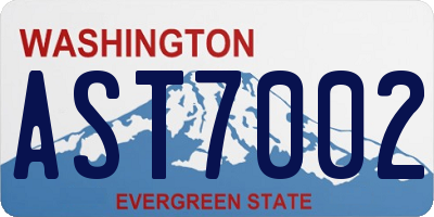WA license plate AST7002