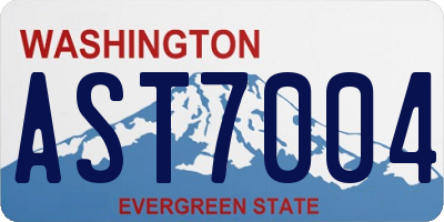 WA license plate AST7004