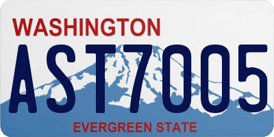 WA license plate AST7005