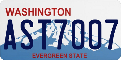 WA license plate AST7007