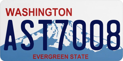WA license plate AST7008