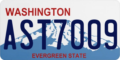 WA license plate AST7009