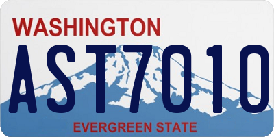 WA license plate AST7010
