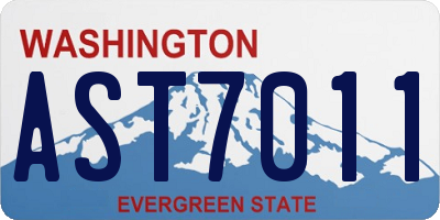 WA license plate AST7011