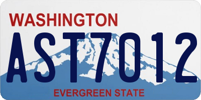 WA license plate AST7012