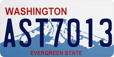 WA license plate AST7013