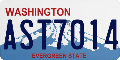 WA license plate AST7014