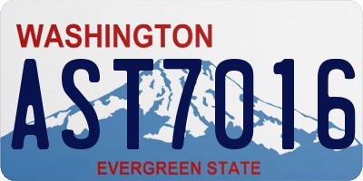 WA license plate AST7016
