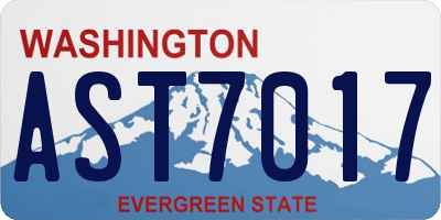 WA license plate AST7017