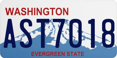 WA license plate AST7018