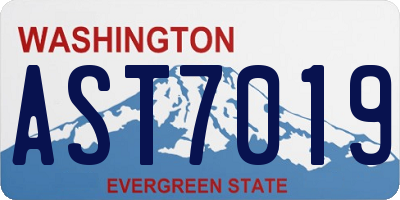 WA license plate AST7019