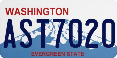 WA license plate AST7020