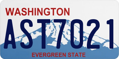 WA license plate AST7021