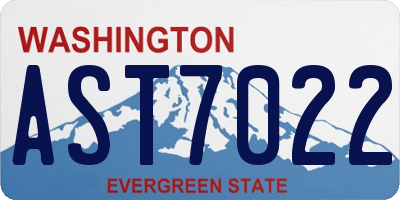 WA license plate AST7022
