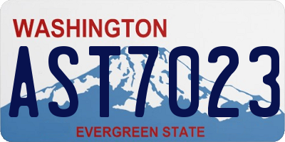 WA license plate AST7023