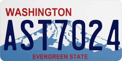 WA license plate AST7024