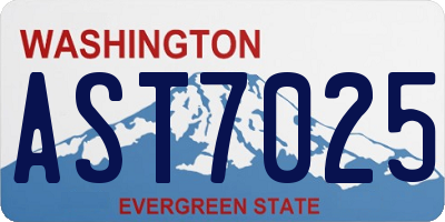 WA license plate AST7025
