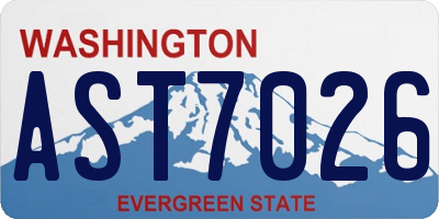 WA license plate AST7026