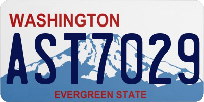 WA license plate AST7029