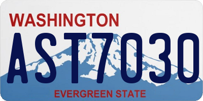 WA license plate AST7030