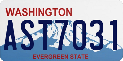 WA license plate AST7031