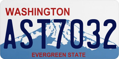 WA license plate AST7032