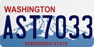 WA license plate AST7033