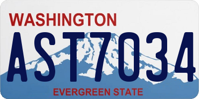 WA license plate AST7034