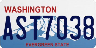 WA license plate AST7038