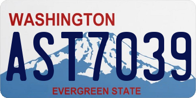 WA license plate AST7039