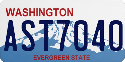 WA license plate AST7040