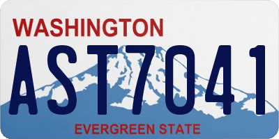 WA license plate AST7041